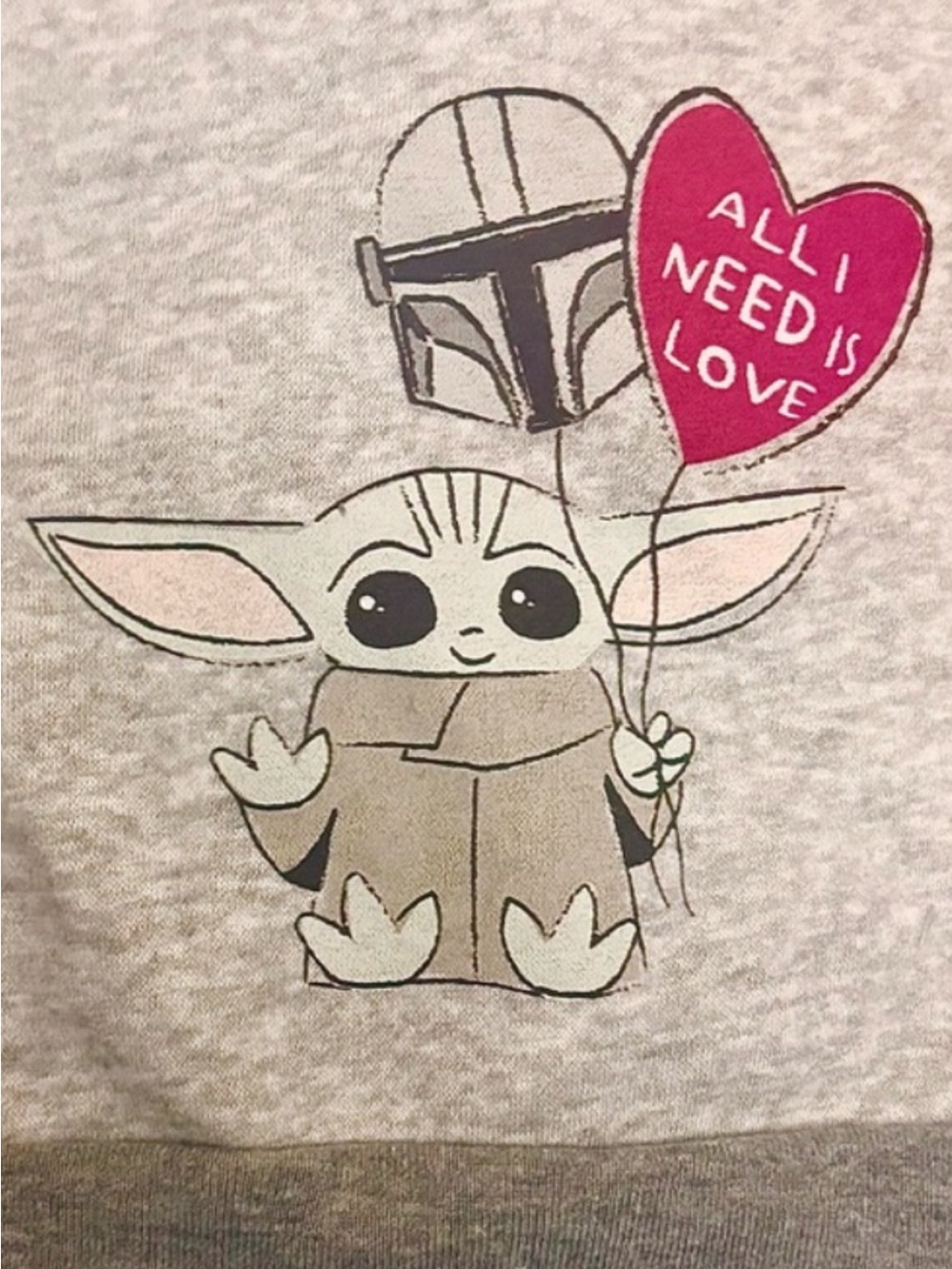 Kids Grey & Red Baby Yoda Graphic Sweatshirt